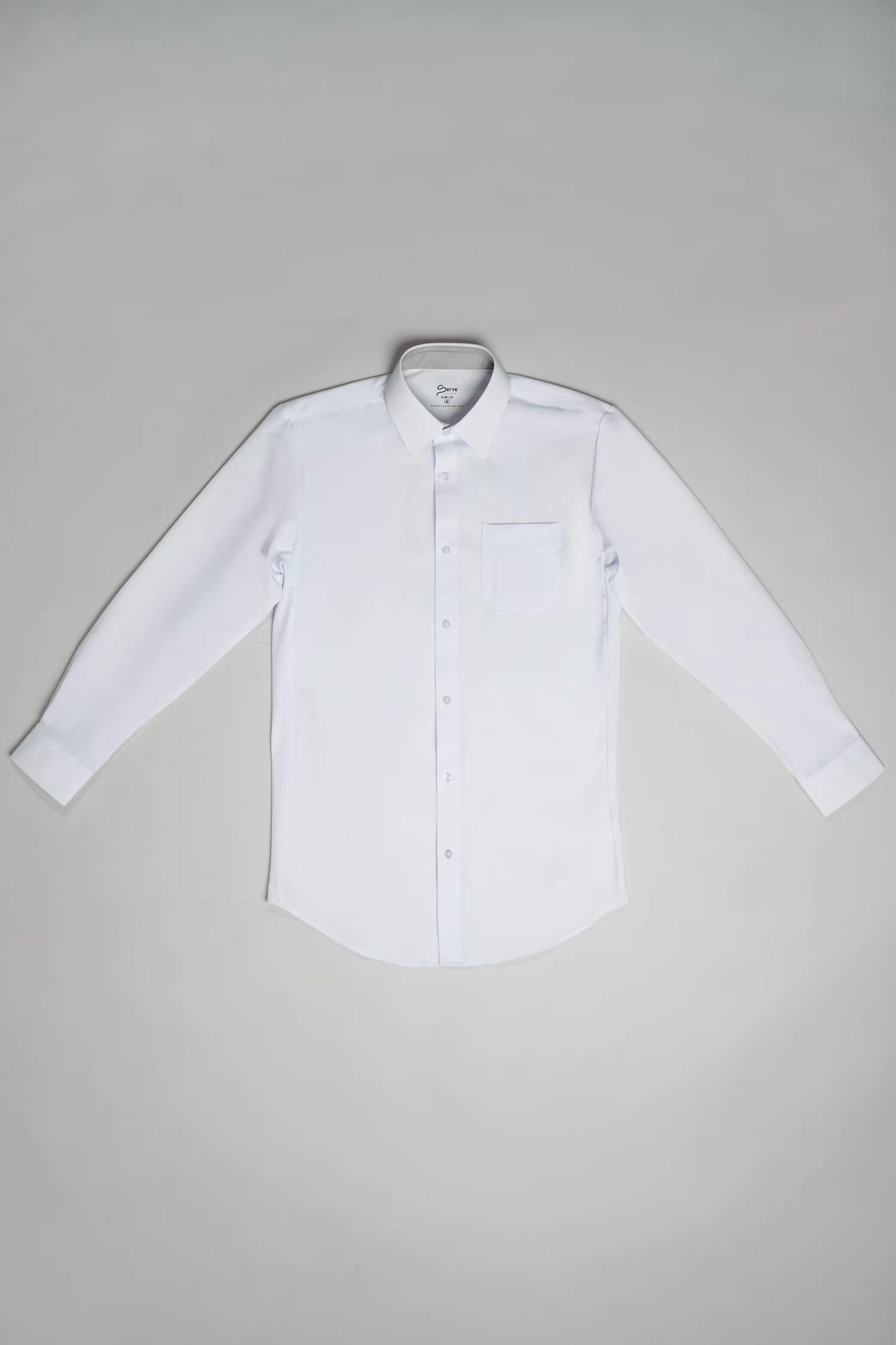Breathable White Long Sleeve Dress Shirt