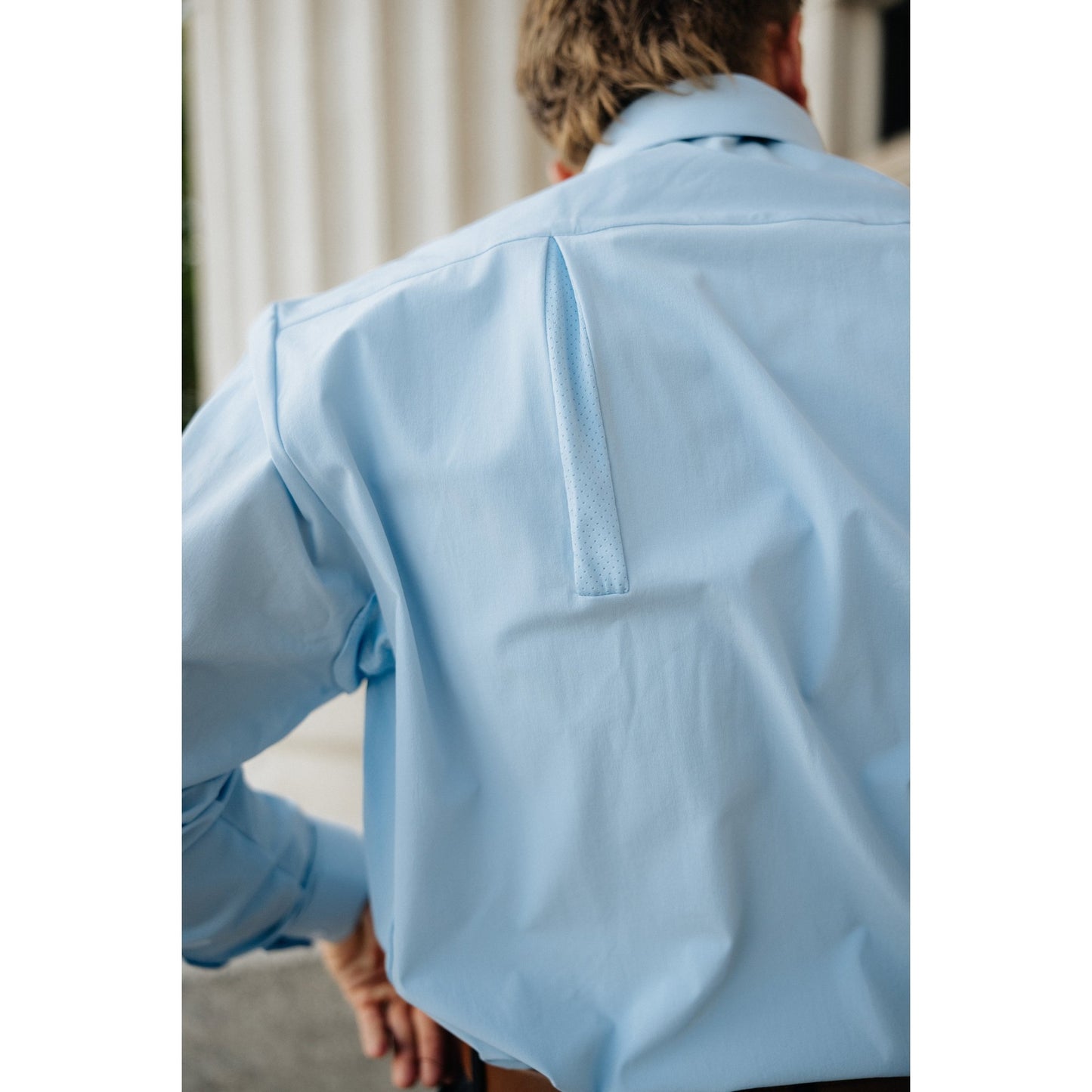 Breathable Blue Long Sleeve Dress Shirt - Serve Clothing
