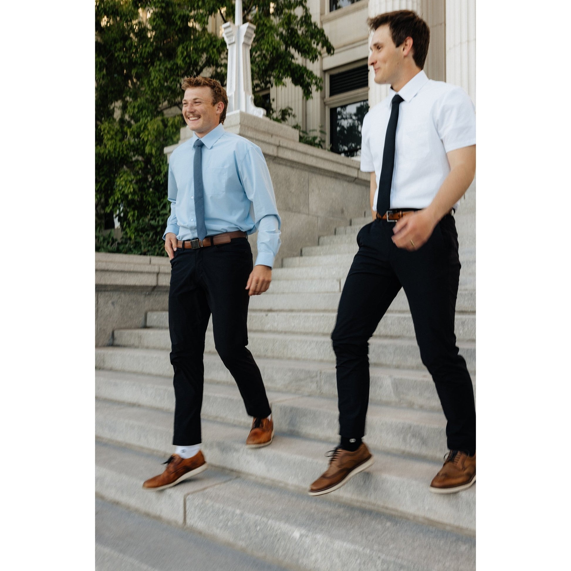 Breathable Blue Long Sleeve Dress Shirt - Serve Clothing