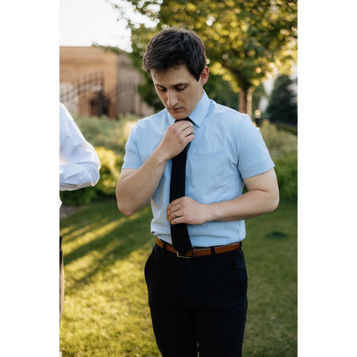 Breathable Blue Short Sleeve Dress Shirt - Serve Clothing