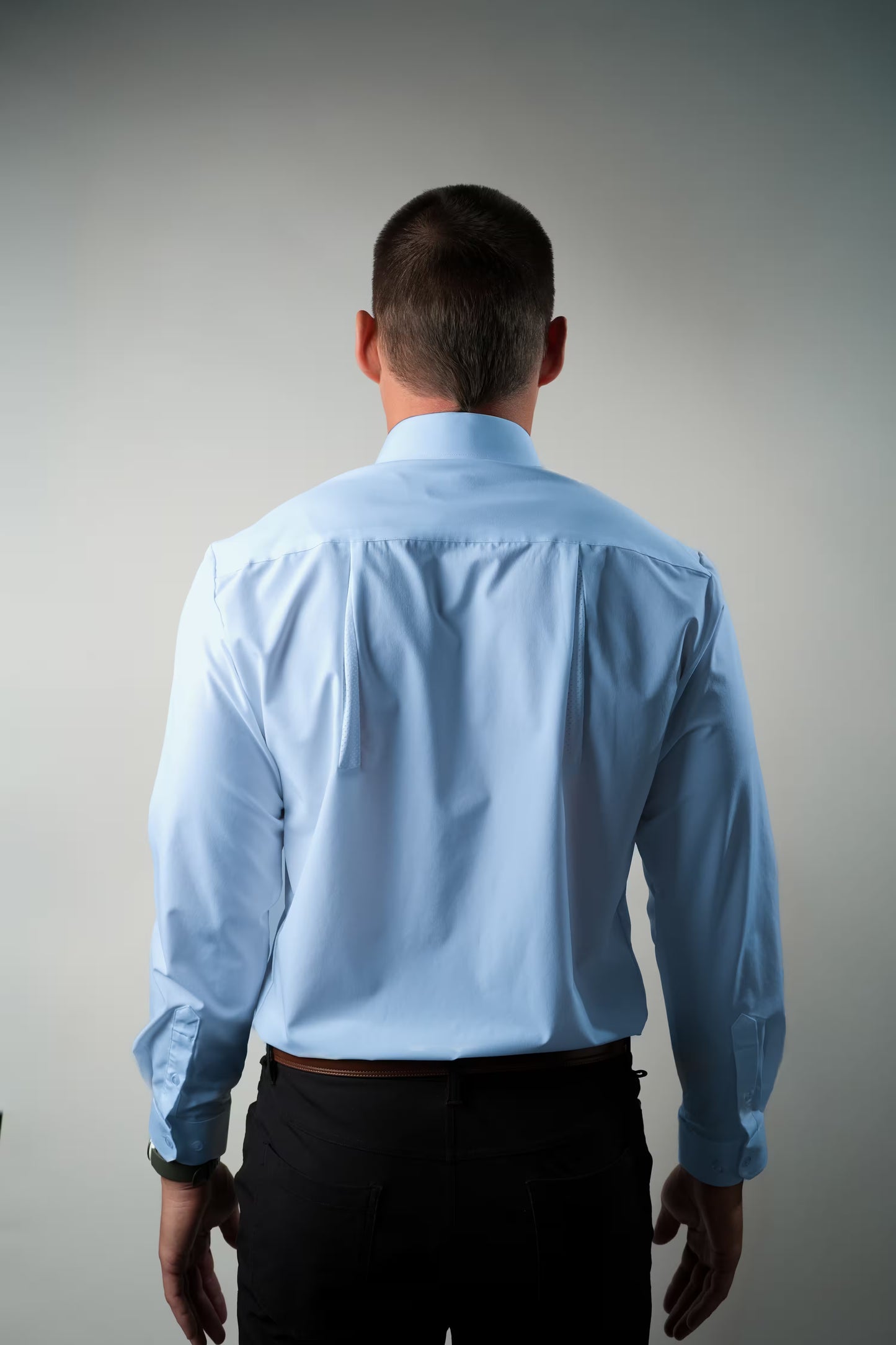 Breathable Blue Long Sleeve Dress Shirt