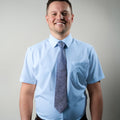 Breathable Blue Short Sleeve Dress Shirt