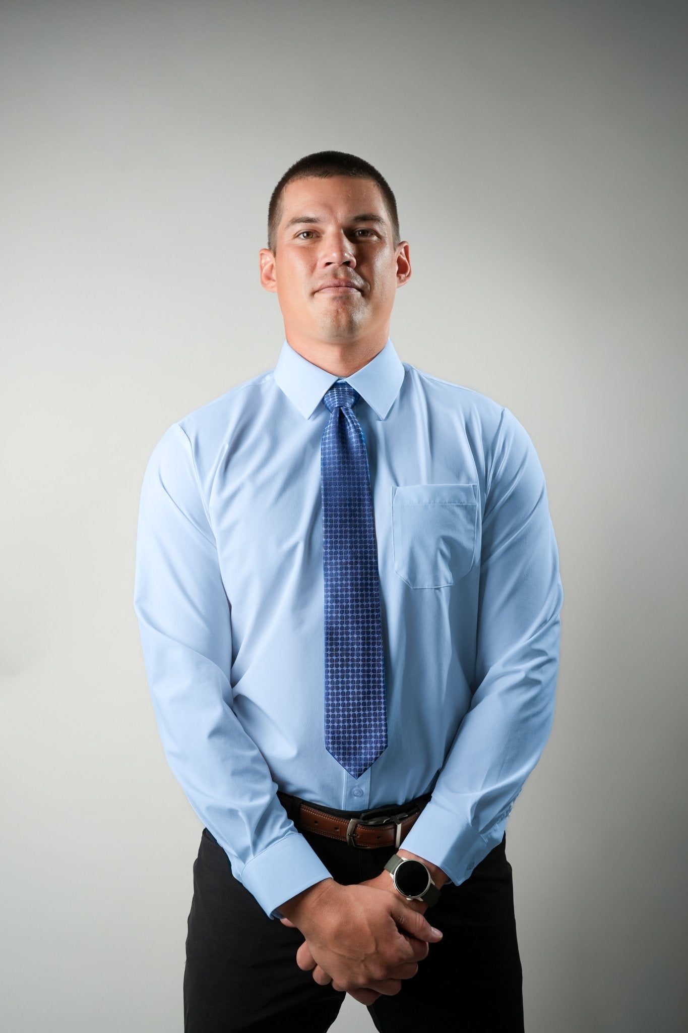 Breathable Blue Long Sleeve Dress Shirt - Serve Clothing