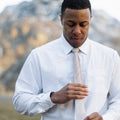 Breathable White Long Sleeve Dress Shirt
