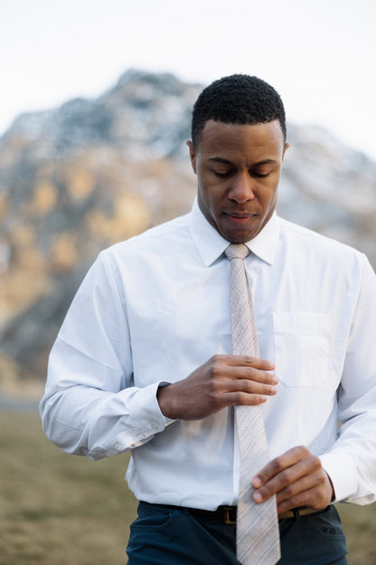 Breathable White Long Sleeve Dress Shirt
