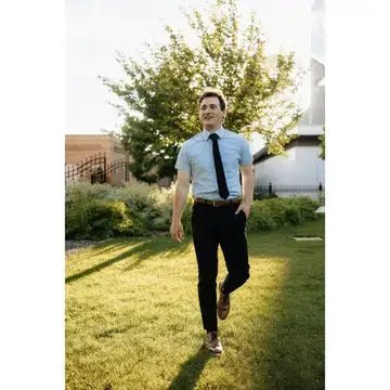 Breathable Blue Short Sleeve Dress Shirt - Serve Clothing