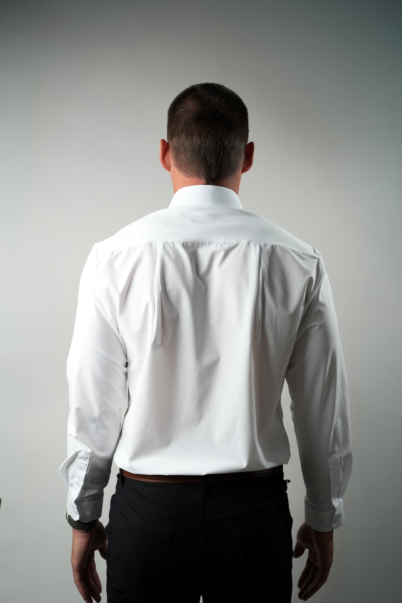 Breathable White Long Sleeve Dress Shirt - Serve Clothing