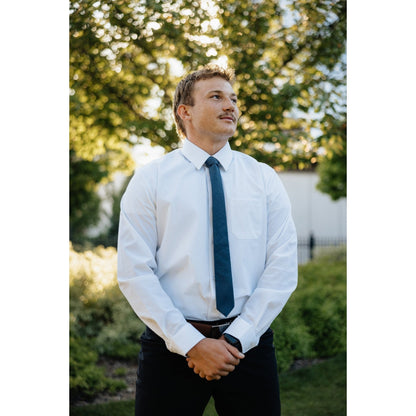 Breathable White Long Sleeve Dress Shirt - Serve Clothing