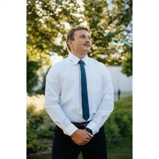 Breathable White Long Sleeve Dress Shirt - Serve Clothing