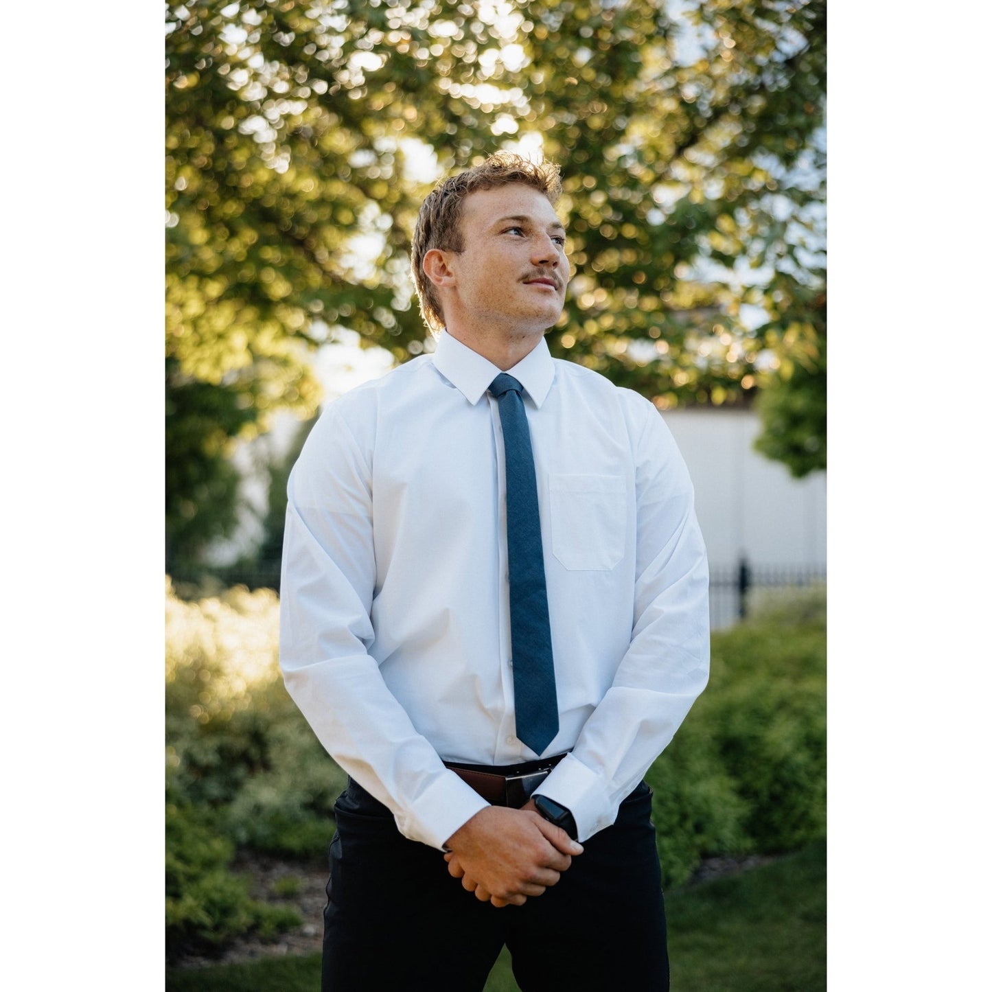 Breathable White Long Sleeve Dress Shirt