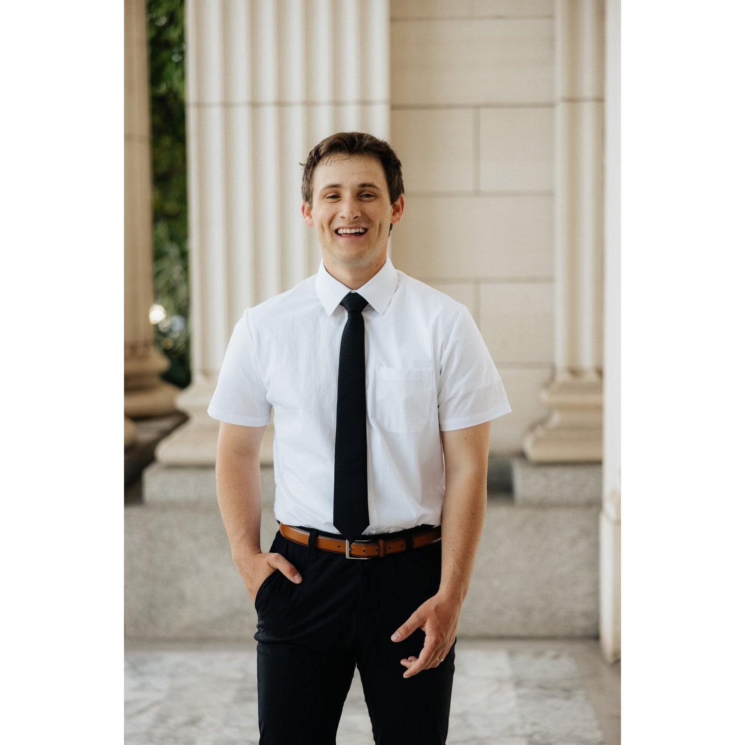 Breathable White Short Sleeve Dress Shirt - Serve Clothing
