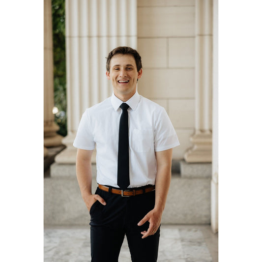 Breathable White Short Sleeve Dress Shirt