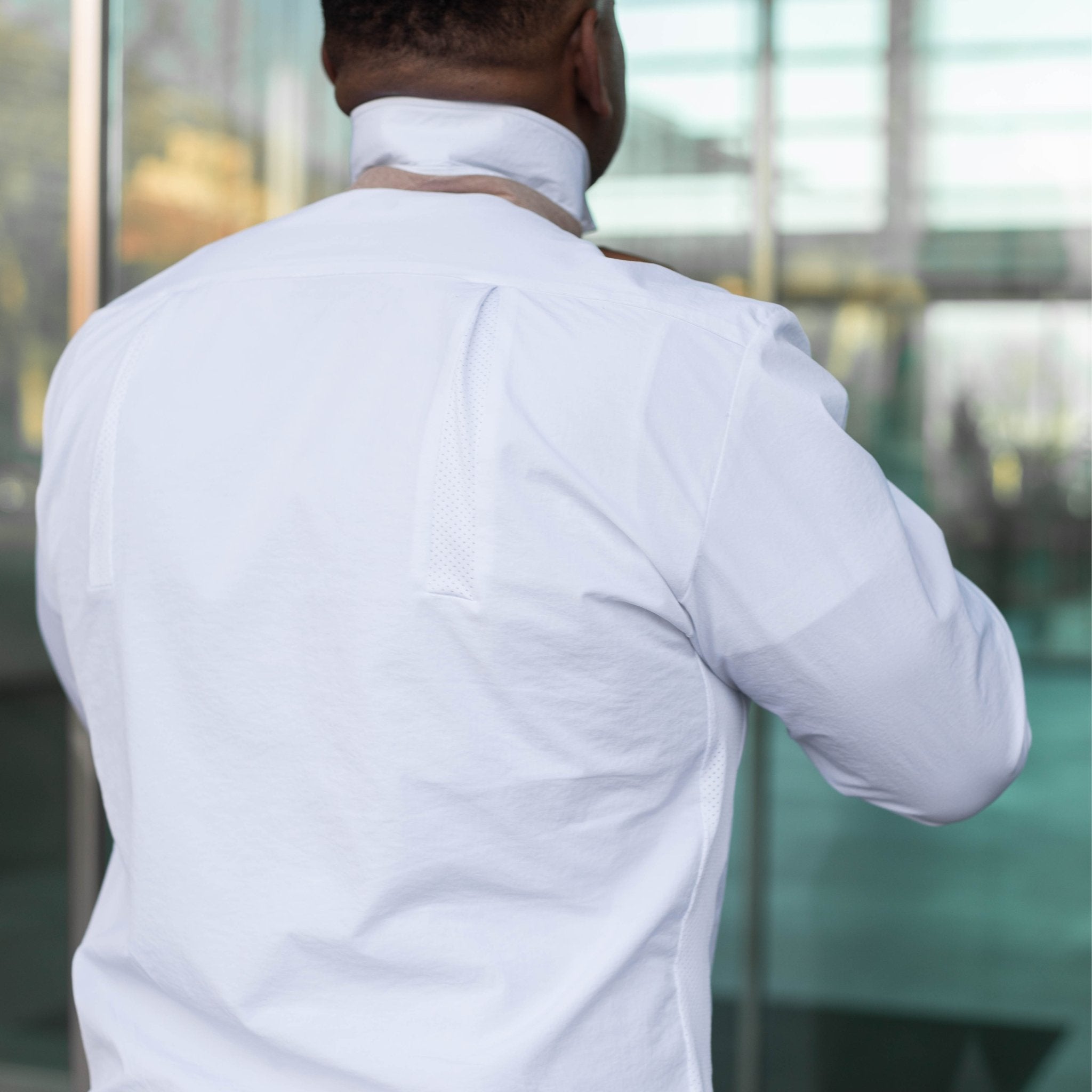 Breathable white store dress shirt