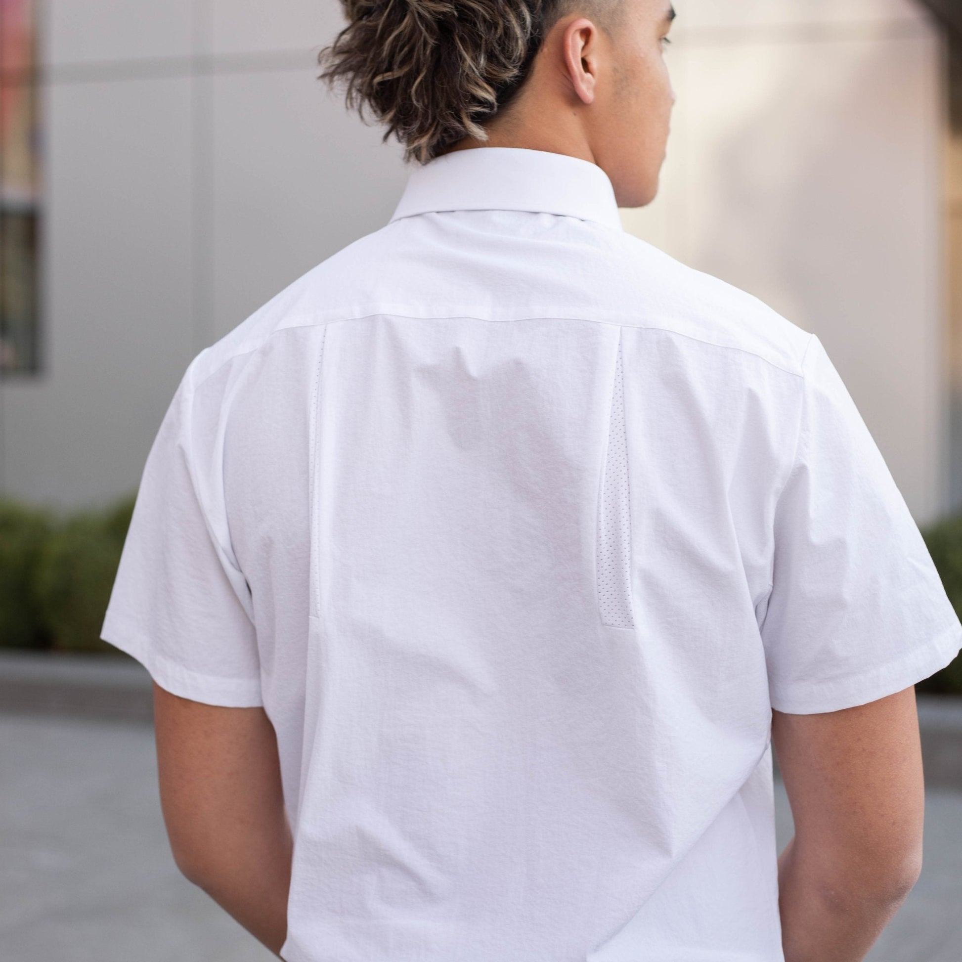 Breathable White Short Sleeve Dress Shirt - Serve Clothing