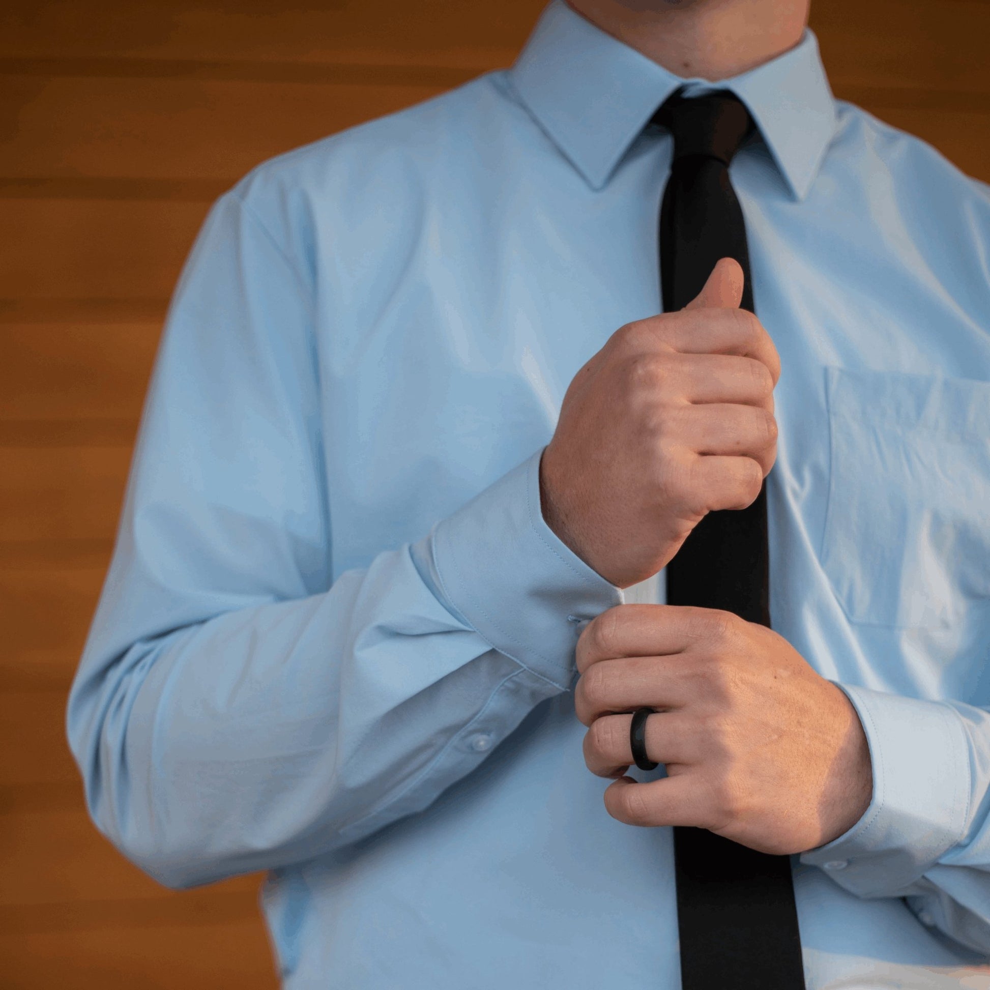 Men's Breathable Dress Shirt - Blue Long Sleeve - Serve Clothing